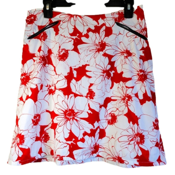 Anthropologie Dresses & Skirts - ANTHROPOLOGY Red And White Floral Skirt Size 6